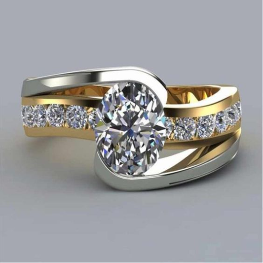 Vintage Bright Gold & Silver Ring-EllyBoutique