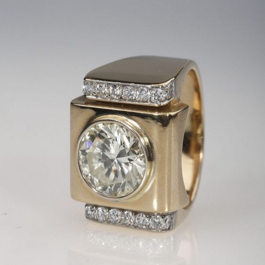 Vintage Golden Bright Seal Ring-EllyBoutique