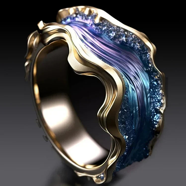 Vintage Golden Ocean Ring-EllyBoutique