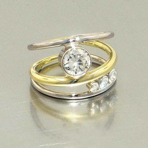 Vintage Layered Gold & Silver Ring-EllyBoutique