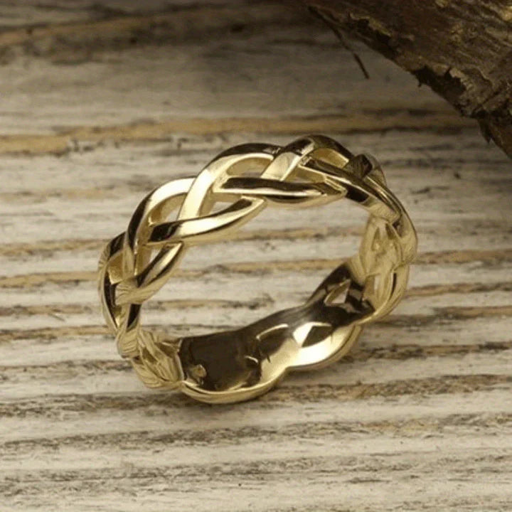 Vintage Golden Braided Ring-EllyBoutique