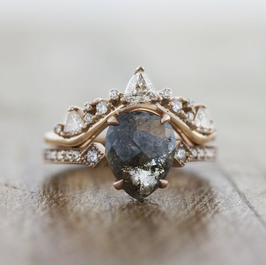 Vintage Nature Stone Gold & Silver Ring-EllyBoutique