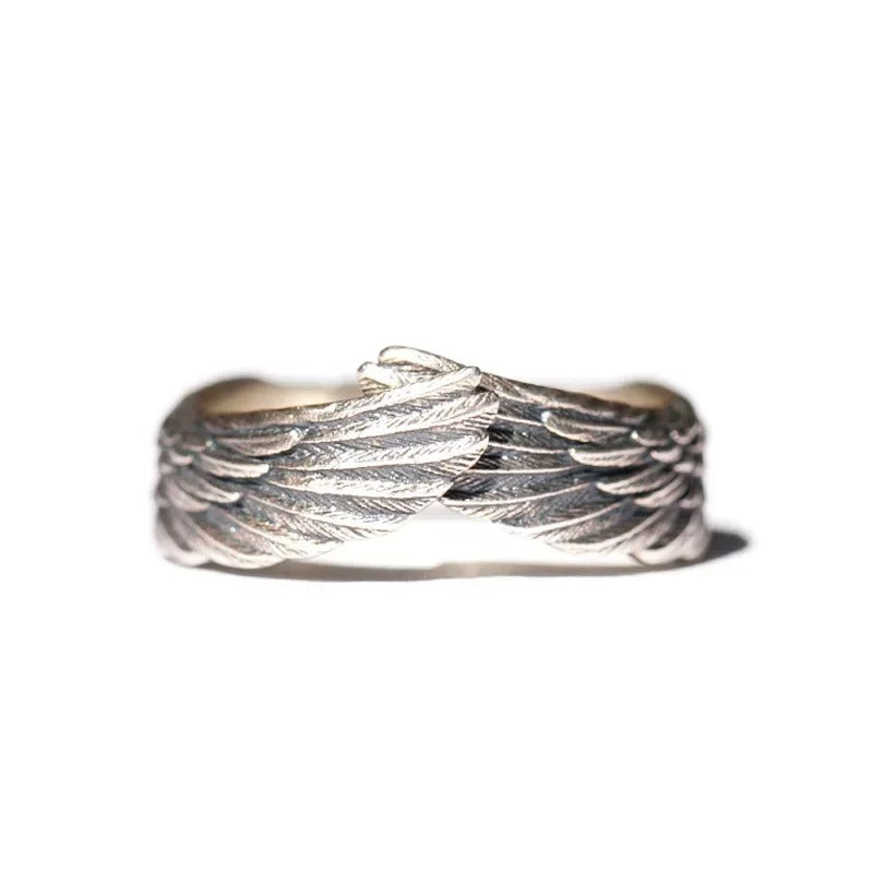 Winged Faith Silver Adjustable Ring-EllyBoutique