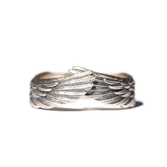 Winged Faith Silver Adjustable Ring-EllyBoutique