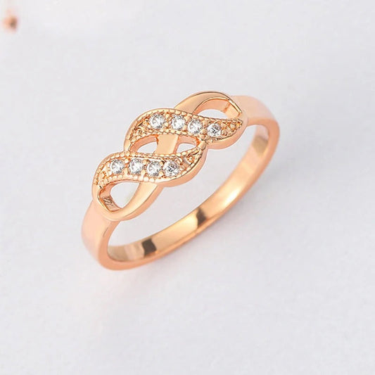 Vintage Rose Gold Twisted Infinity Knot Ring-EllyBoutique