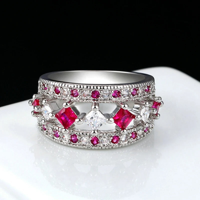 Vintage Pink Zirconia Cocktail Ring-EllyBoutique