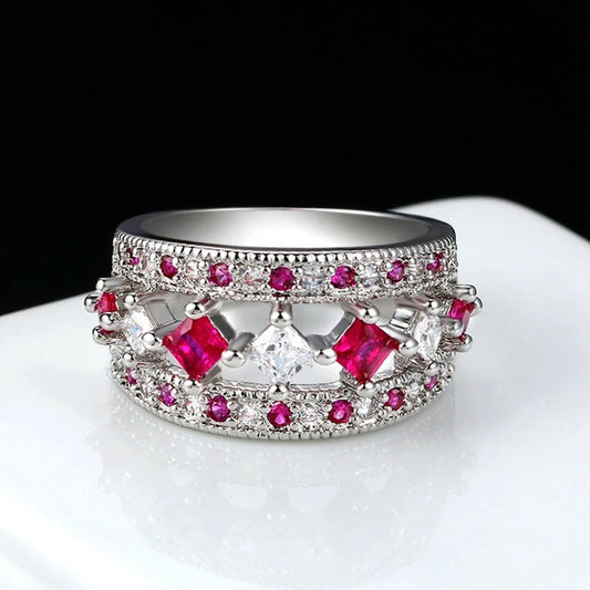 Vintage Pink Zirconia Cocktail Ring-EllyBoutique