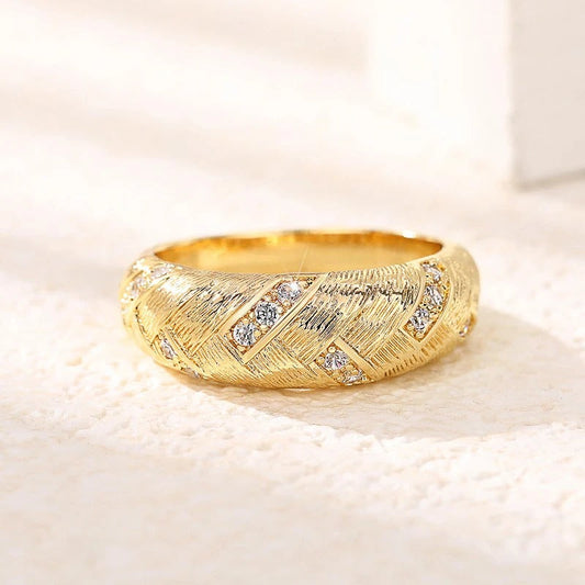 Vintage Braid Shaped Gold Ring-EllyBoutique