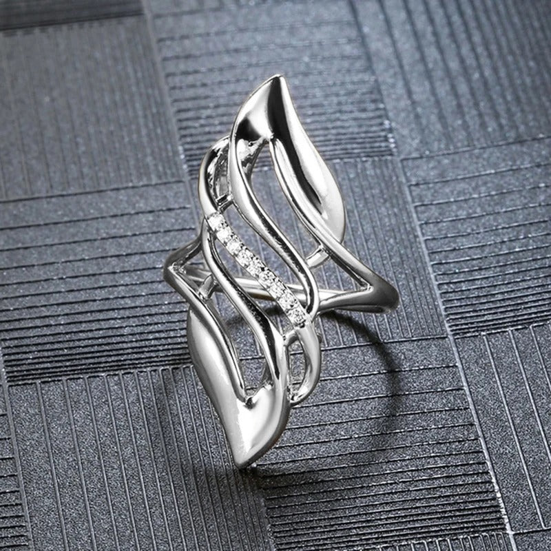 Vintage Silver Flowing Design Ring-EllyBoutique
