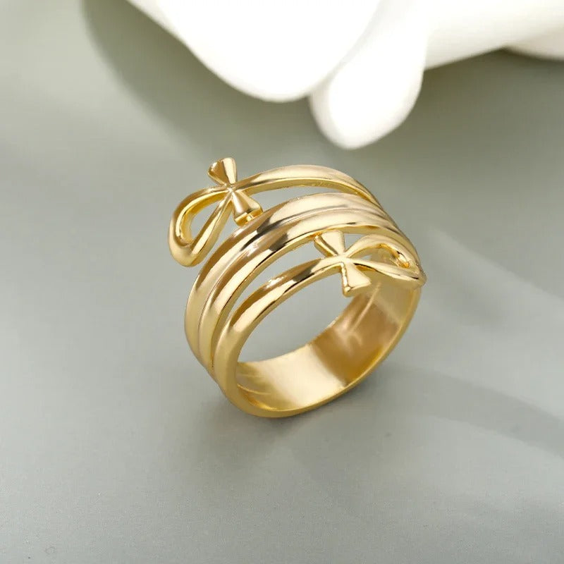 Gold Open Loop Faith Ring-EllyBoutique