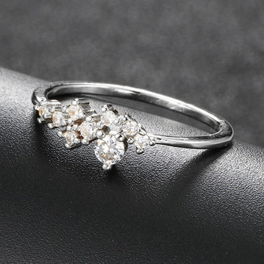 Vintage Silver Multi-Stone Cluster & Sparkling Ring-EllyBoutique