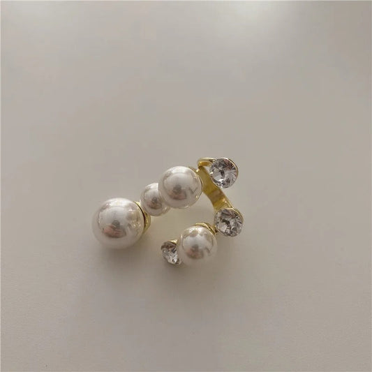 Vintage Gold Pearl & Rhinestone Ring-EllyBoutique