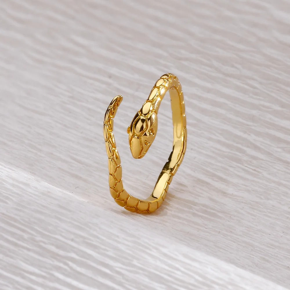 Vintage Gold Snake Wrap Adjustable Ring-EllyBoutique