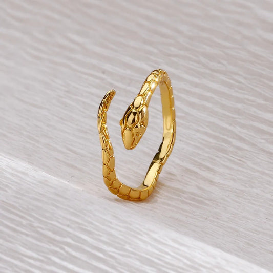 Vintage Gold Snake Wrap Adjustable Ring-EllyBoutique