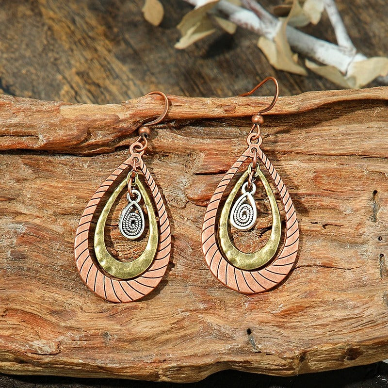Vintage Spiral Drop Dangle Earrings-EllyBoutique
