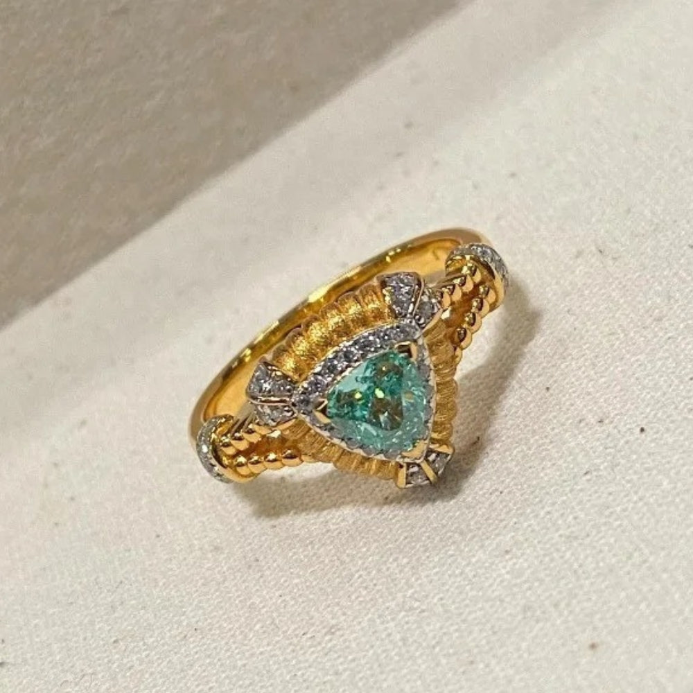 Classic Triangular Gorgeous Mint Green Adjustable Ring-EllyBoutique