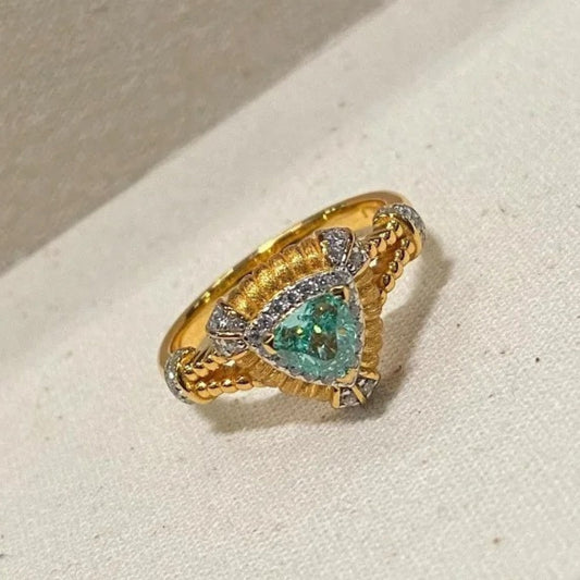 Classic Triangular Gorgeous Mint Green Adjustable Ring-EllyBoutique
