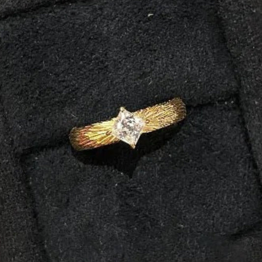 Classic Gold & Square Diamond Adjustable Ring-EllyBoutique