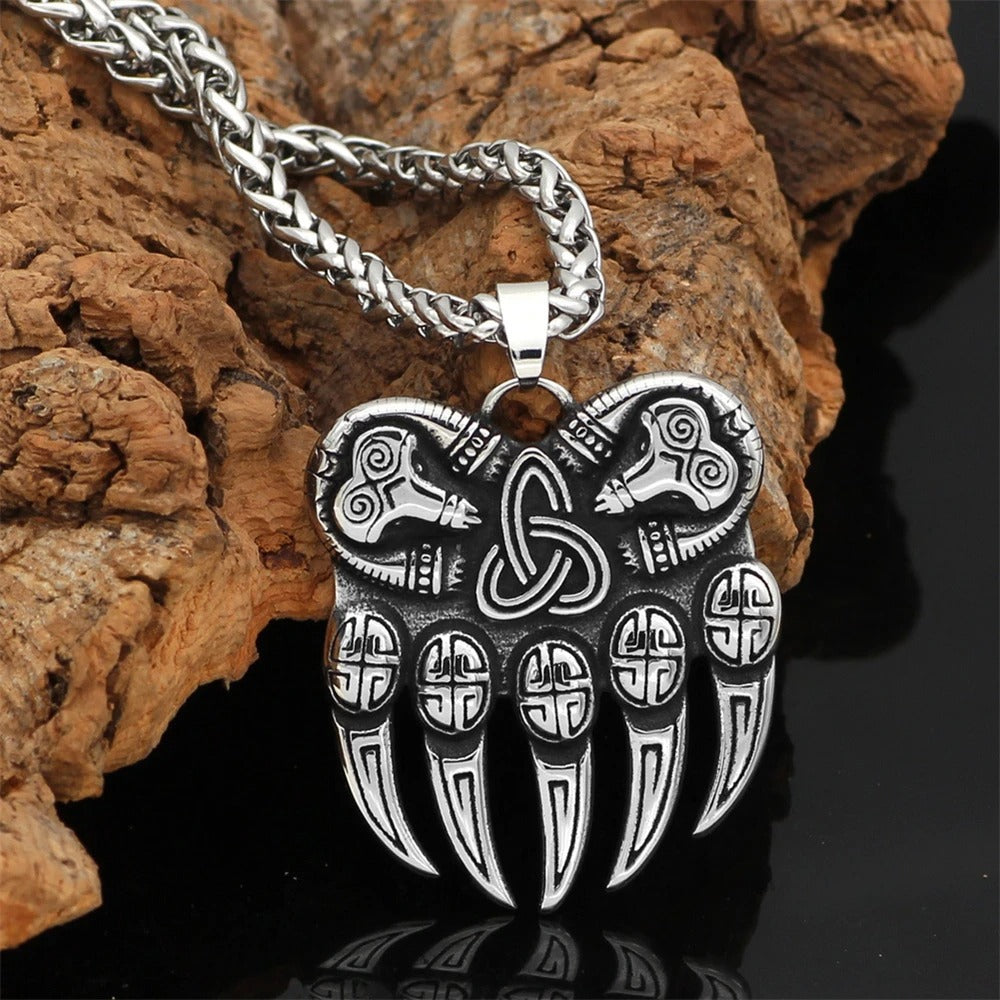 Vintage Viking Bear Claw Necklace-EllyBoutique