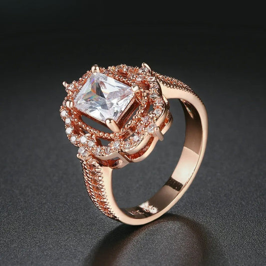 Classic Rose Gold & Silver Vintage Ring-EllyBoutique