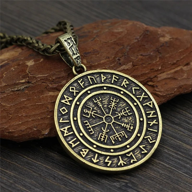 Vintage Viking Compass Rune Necklace-EllyBoutique